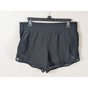 Athleta Mesh Racer Run Shorts 4 inch Lined Black Women's Size Medium